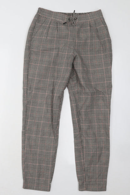 Only Womens Grey Plaid Polyester Trousers Size 27 in L26 in Regular Drawstring