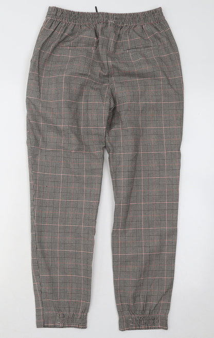 Only Womens Grey Plaid Polyester Trousers Size 27 in L26 in Regular Drawstring