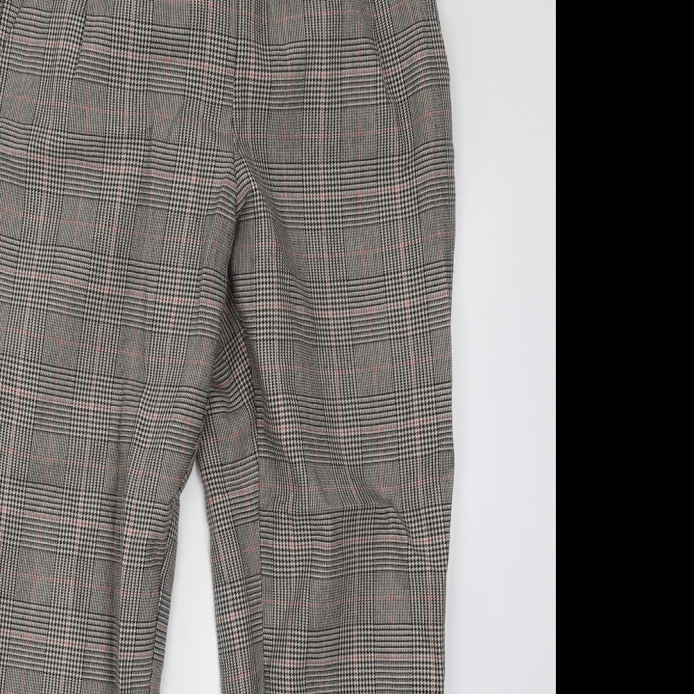 Only Womens Grey Plaid Polyester Trousers Size 27 in L26 in Regular Drawstring