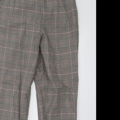 Only Womens Grey Plaid Polyester Trousers Size 27 in L26 in Regular Drawstring