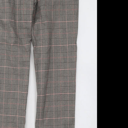 Only Womens Grey Plaid Polyester Trousers Size 27 in L26 in Regular Drawstring