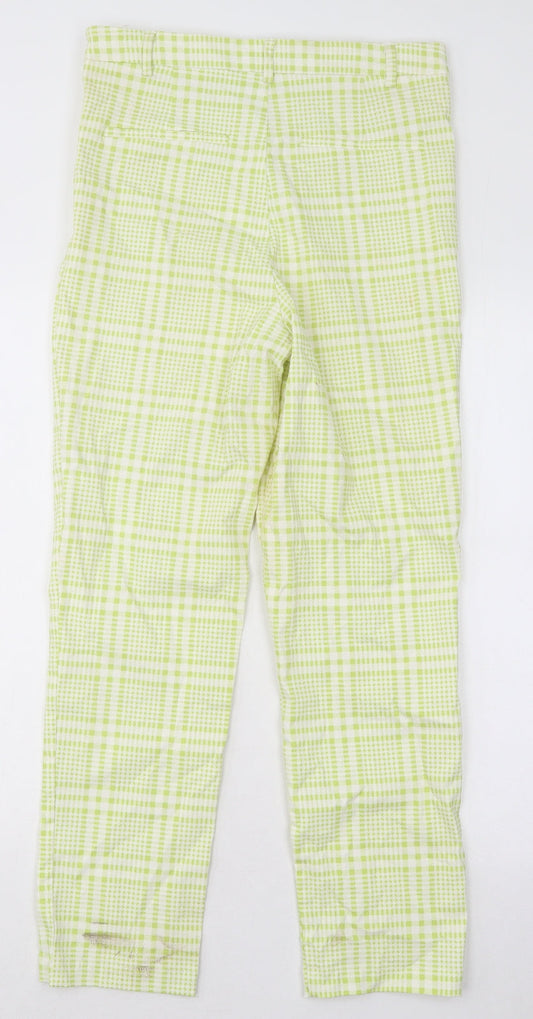 FOREVER 21 Womens Green Geometric Cotton Straight Jeans Size L L26 in Regular Zip