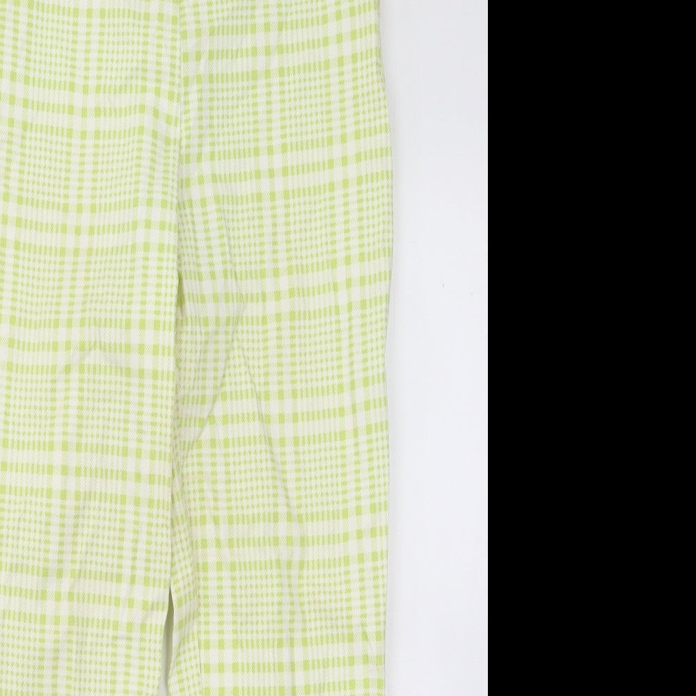 FOREVER 21 Womens Green Geometric Cotton Straight Jeans Size L L26 in Regular Zip