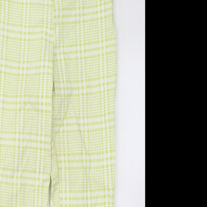 FOREVER 21 Womens Green Geometric Cotton Straight Jeans Size L L26 in Regular Zip