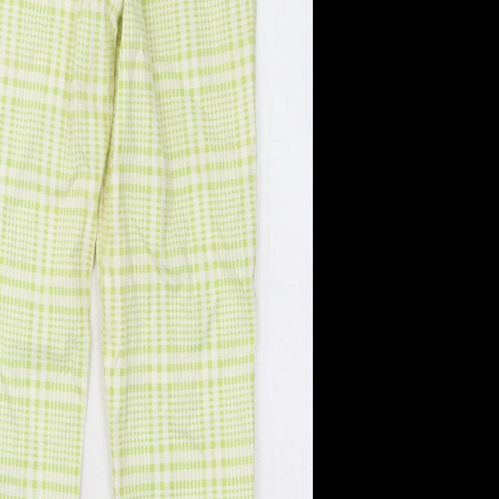 FOREVER 21 Womens Green Geometric Cotton Straight Jeans Size L L26 in Regular Zip