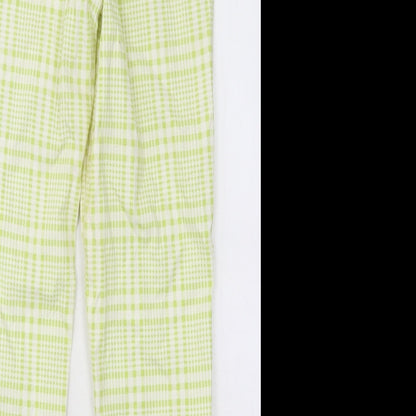 FOREVER 21 Womens Green Geometric Cotton Straight Jeans Size L L26 in Regular Zip