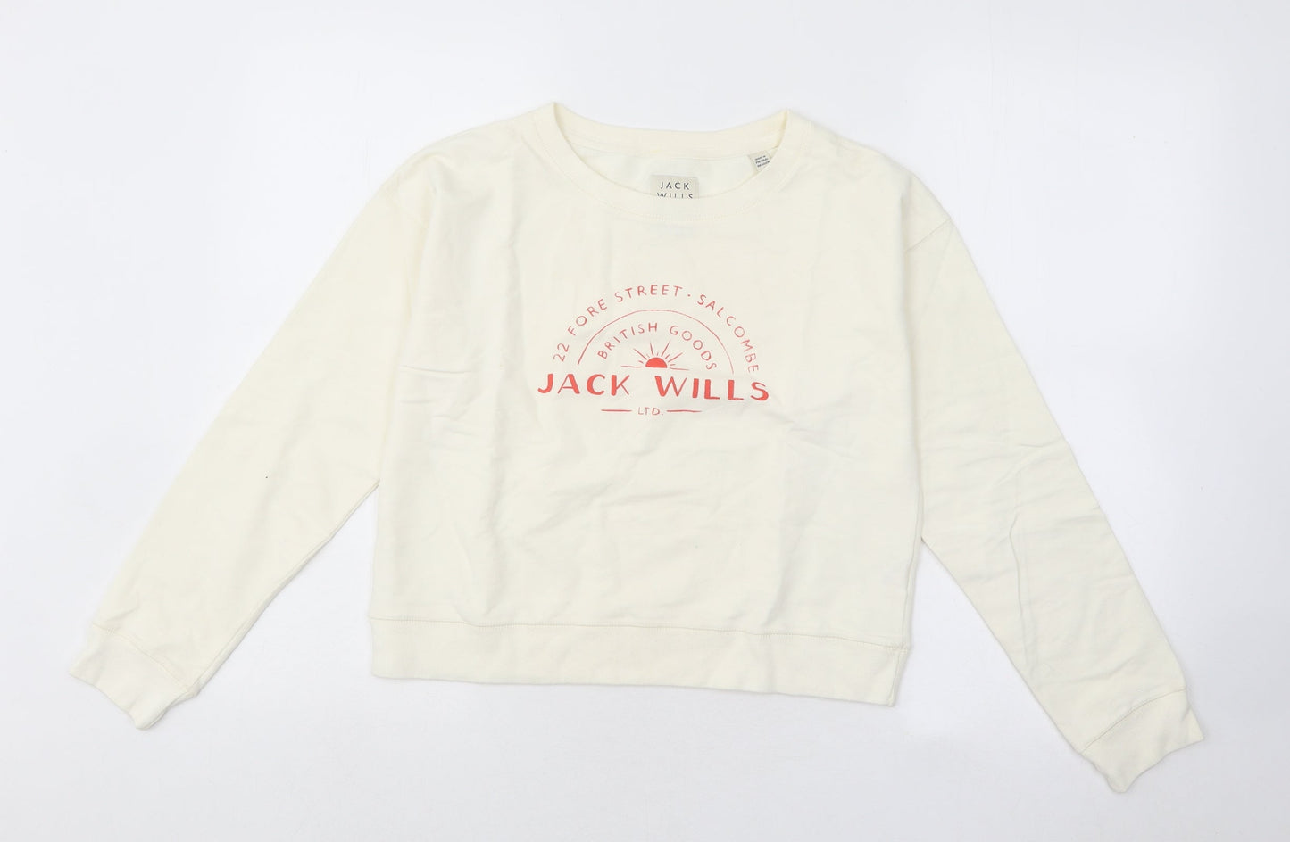 Womens UK Size 6 Jack Wills White Pullover Sweatshirt