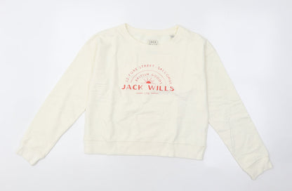 Womens UK Size 6 Jack Wills White Pullover Sweatshirt