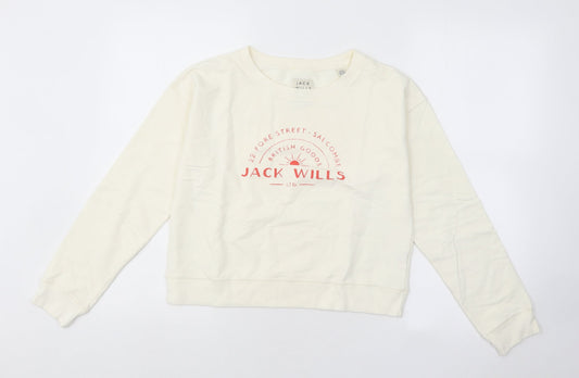 Womens UK Size 6 Jack Wills White Pullover Sweatshirt