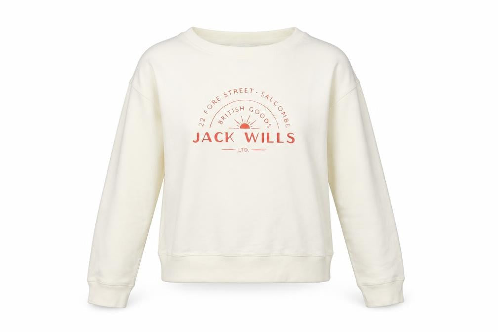 Womens UK Size 6 Jack Wills White Pullover Sweatshirt
