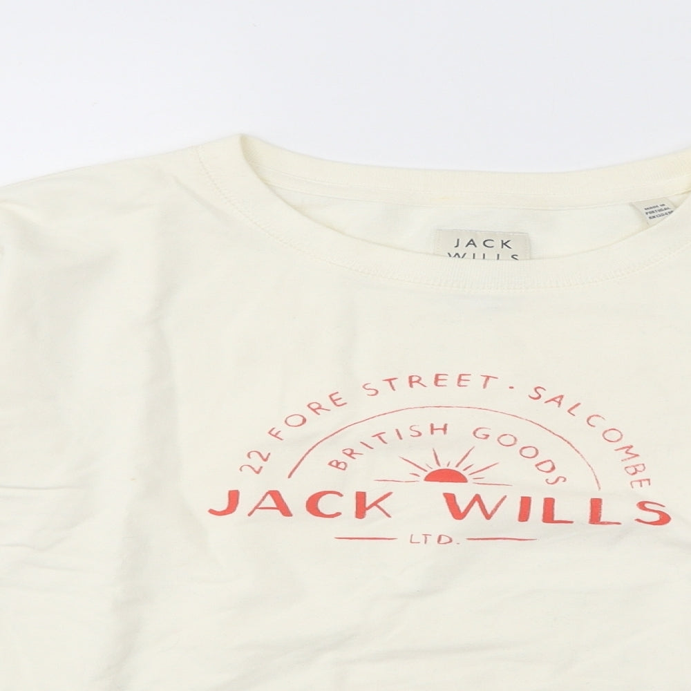 Womens UK Size 6 Jack Wills White Pullover Sweatshirt
