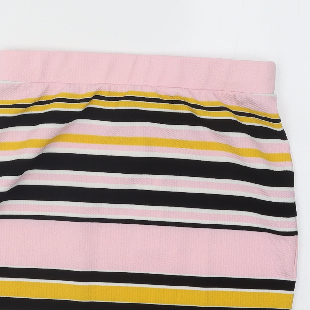 Noisy may Womens Multicoloured Striped Polyester Straight & Pencil Skirt Size M