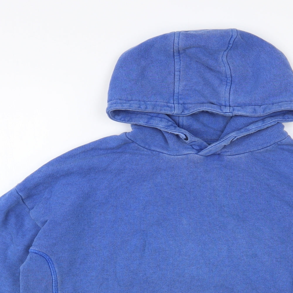 Marks and Spencer Boys Blue Cotton Pullover Hoodie Size 12-13 Years Pullover