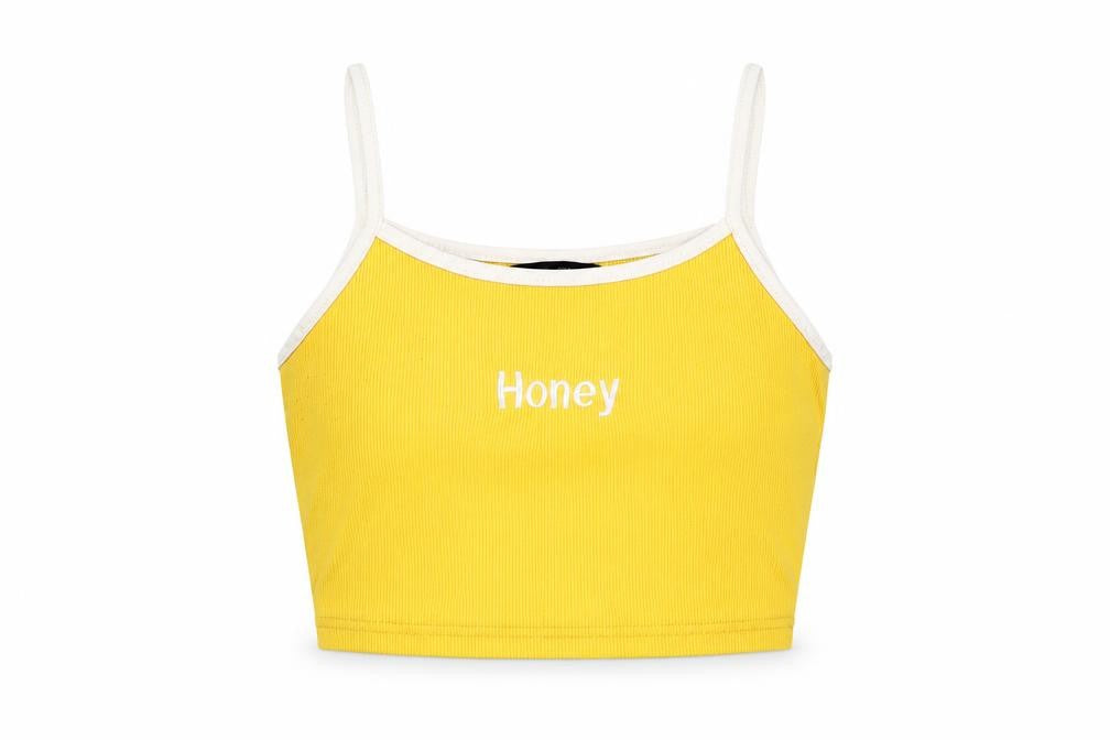 Womens UK Size S SheIn Yellow Cropped Tank