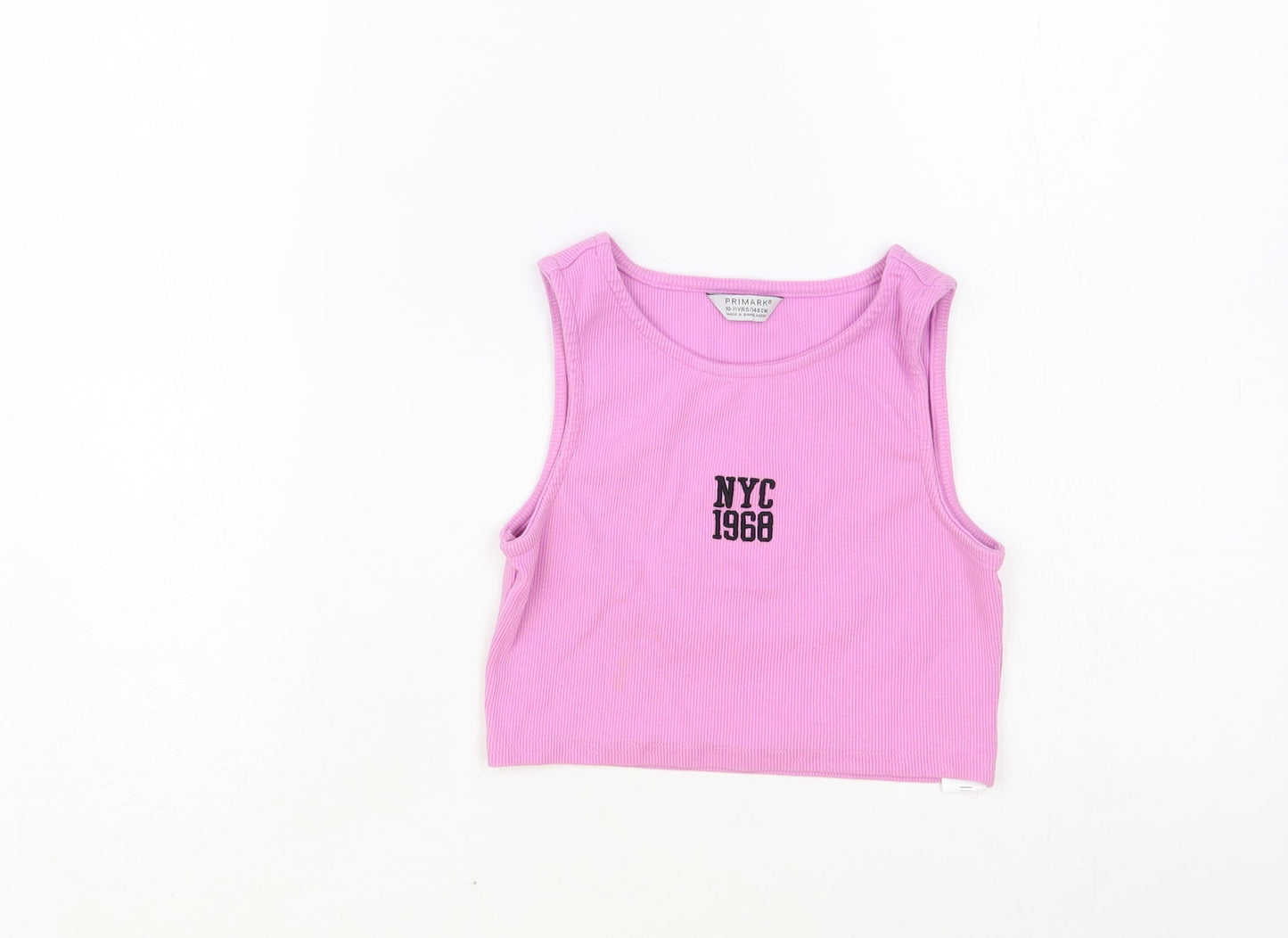 Primark Girls Purple Cotton Cropped Tank Size 10-11 Years Round Neck Pullover - NYC
