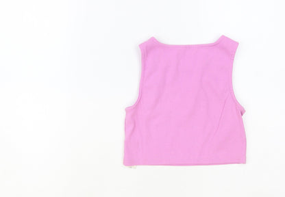 Primark Girls Purple Cotton Cropped Tank Size 10-11 Years Round Neck Pullover - NYC