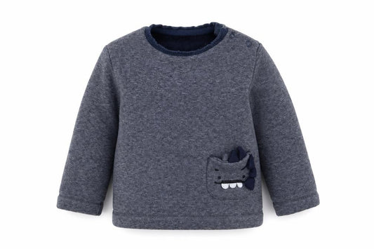 George Baby Blue Polyester Pullover Jumper Size 12-18 Months Snap - Dinosaur Pocket
