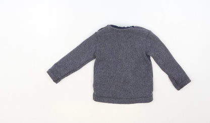 George Baby Blue Polyester Pullover Jumper Size 12-18 Months Snap - Dinosaur Pocket