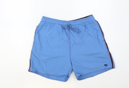 S ACTIVE Mens Blue Nylon Bermuda Shorts Size L L6 in Regular Drawstring - Swim Shorts