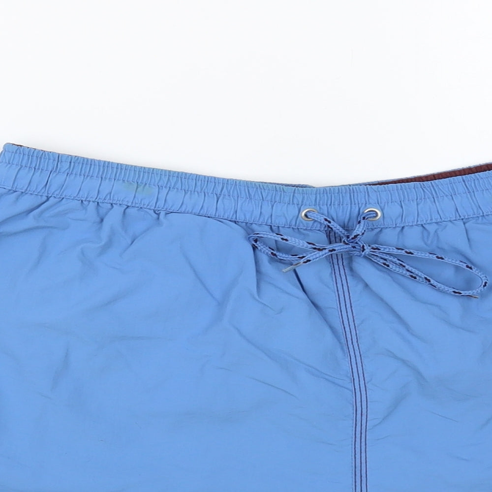 S ACTIVE Mens Blue Nylon Bermuda Shorts Size L L6 in Regular Drawstring - Swim Shorts