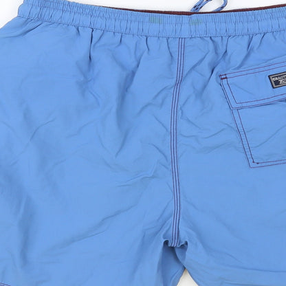 S ACTIVE Mens Blue Nylon Bermuda Shorts Size L L6 in Regular Drawstring - Swim Shorts