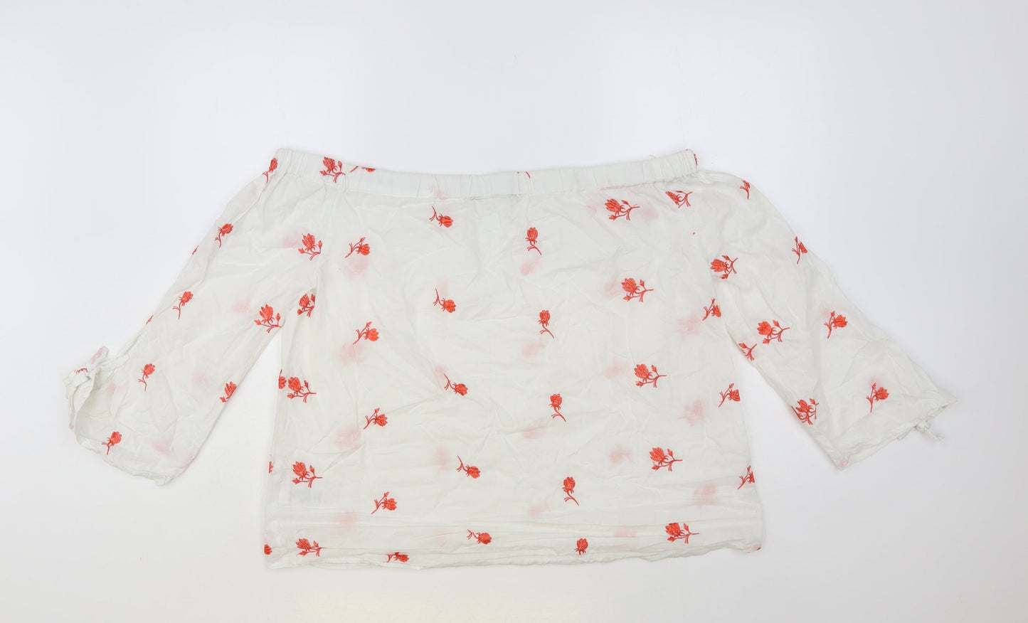 Womens UK Size 16 Papaya White Basic Blouse