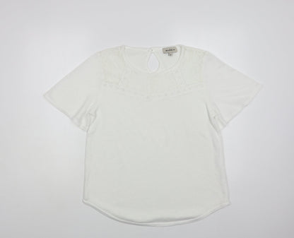 Womens UK Size M BASSINI White Basic Blouse