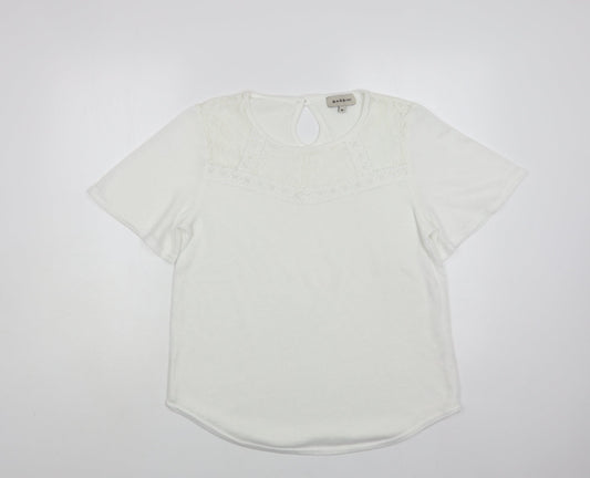 Womens UK Size M BASSINI White Basic Blouse