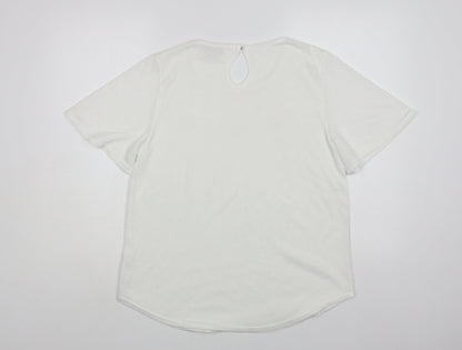 Womens UK Size M BASSINI White Basic Blouse