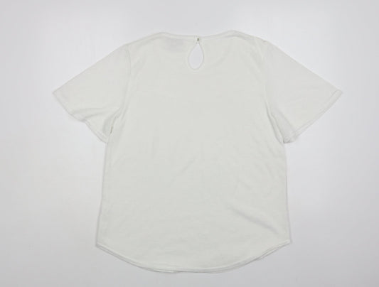 Womens UK Size M BASSINI White Basic Blouse