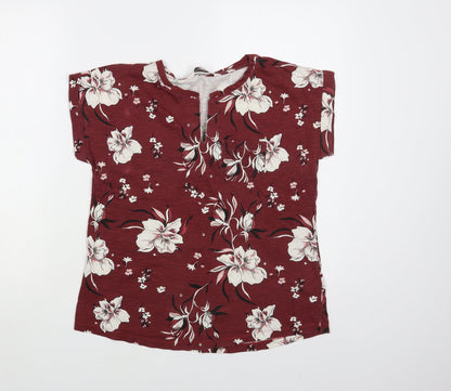 Womens UK Size S Part Two Red Basic T-Shirt