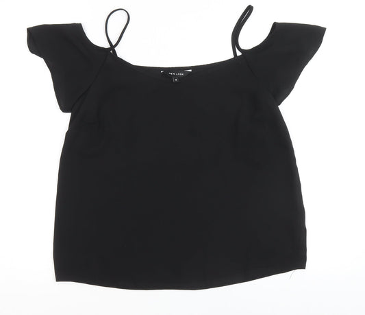 Womens UK Size 8 New Look Black Basic T-Shirt