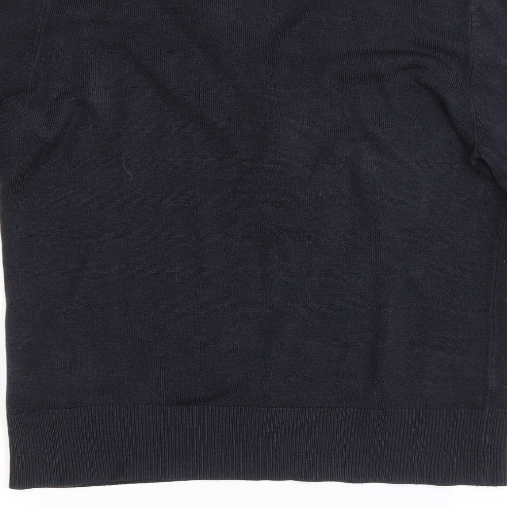 Marks and Spencer Womens Blue V-Neck Acrylic Pullover Jumper Size 12