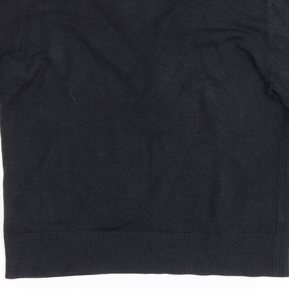 Marks and Spencer Womens Blue V-Neck Acrylic Pullover Jumper Size 12