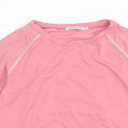 MissLook Womens Pink Cotton Blend Pullover Sweatshirt Size L Pullover