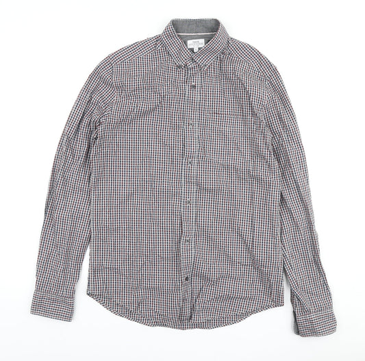 Mens UK Size S NEXT Grey  Button-Up Long Sleeve Casual Shirt