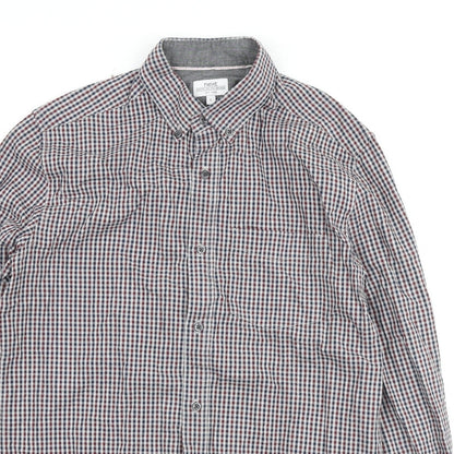 Mens UK Size S NEXT Grey  Button-Up Long Sleeve Casual Shirt