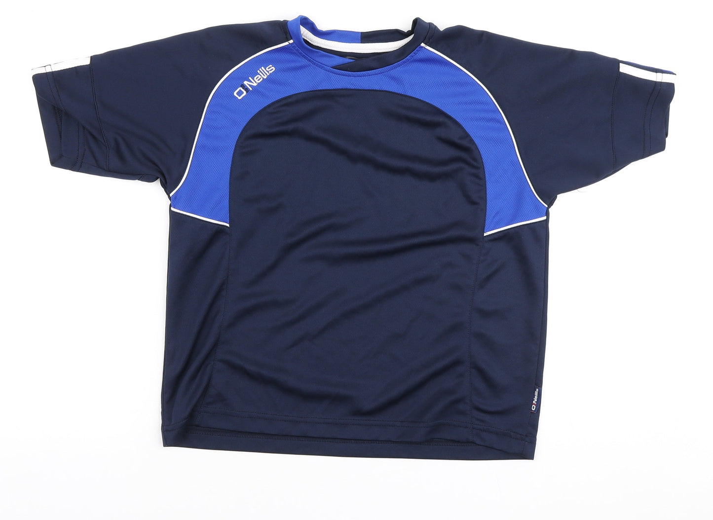 O'Neills Boys Blue Polyester Basic T-Shirt Size 9-10 Years Round Neck Pullover