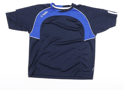 O'Neills Boys Blue Polyester Basic T-Shirt Size 9-10 Years Round Neck Pullover