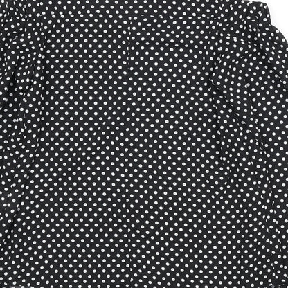 Atmosphere Womens Black Polka Dot Polyester Basic Blouse Size 4 Off the Shoulder