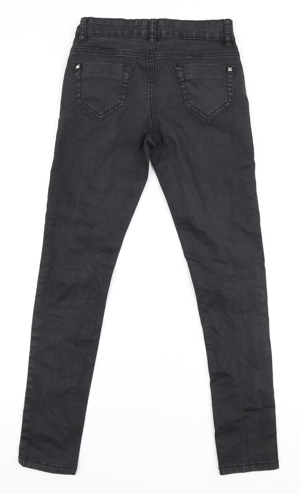 Sophie Girls Black Cotton Jegging Jeans Size 12-13 Years Regular Zip - studded pockets