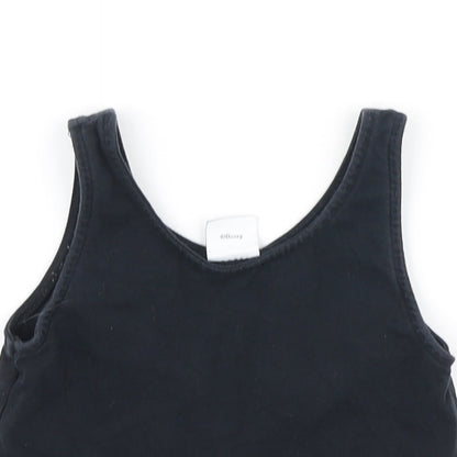 George Girls Black Cotton Basic Tank Size 7-8 Years Round Neck Pullover - #disneycrew