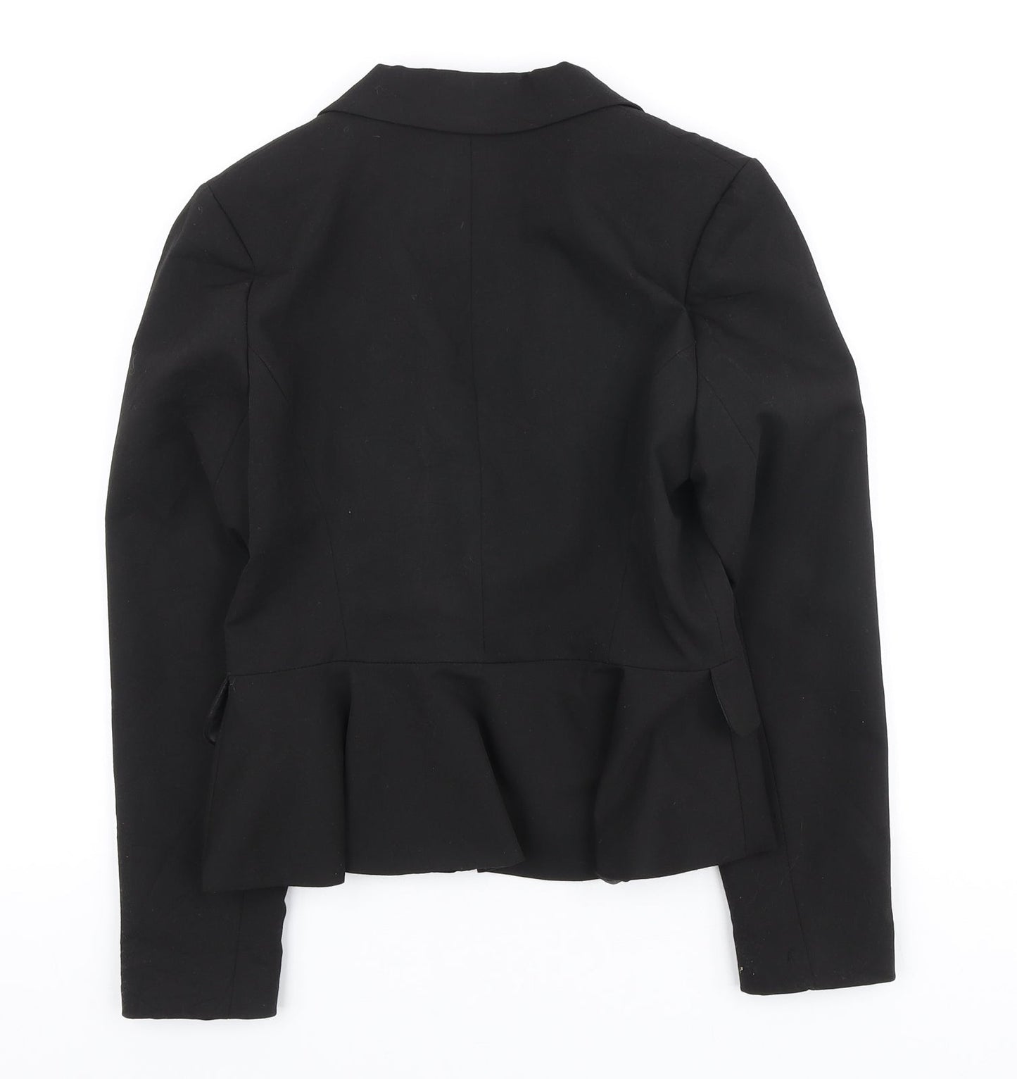 Dorothy Perkins Womens Black Polyester Jacket Blazer Size 10 - Frill Detail