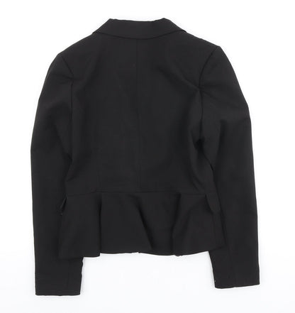 Dorothy Perkins Womens Black Polyester Jacket Blazer Size 10 - Frill Detail
