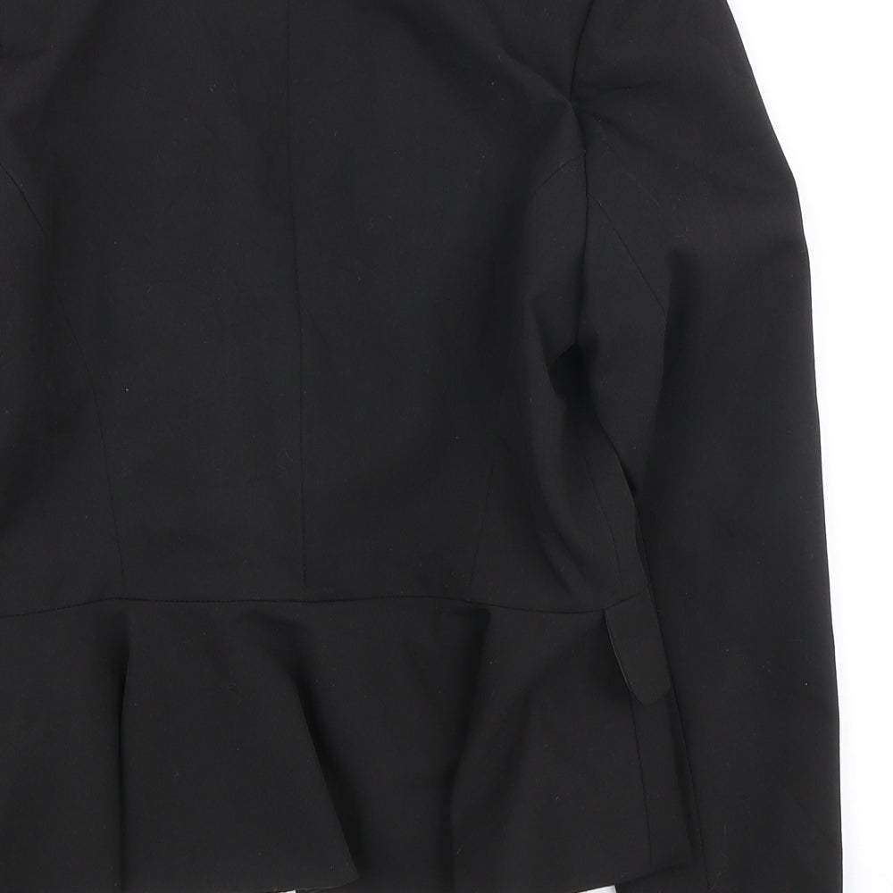 Dorothy Perkins Womens Black Polyester Jacket Blazer Size 10 - Frill Detail