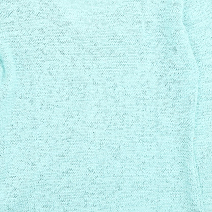 Tina Taylor Womens Blue Round Neck Cotton Pullover Jumper Size S