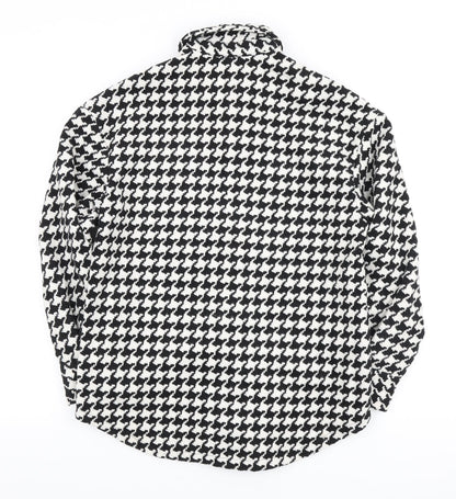 Primark Womens Black Geometric Jacket Size 6 Button