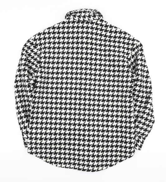 Primark Womens Black Geometric Jacket Size 6 Button