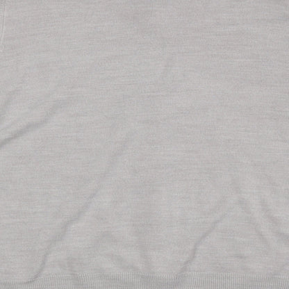 Classic Womens Grey Crew Neck Acrylic Cardigan Jumper Size 24