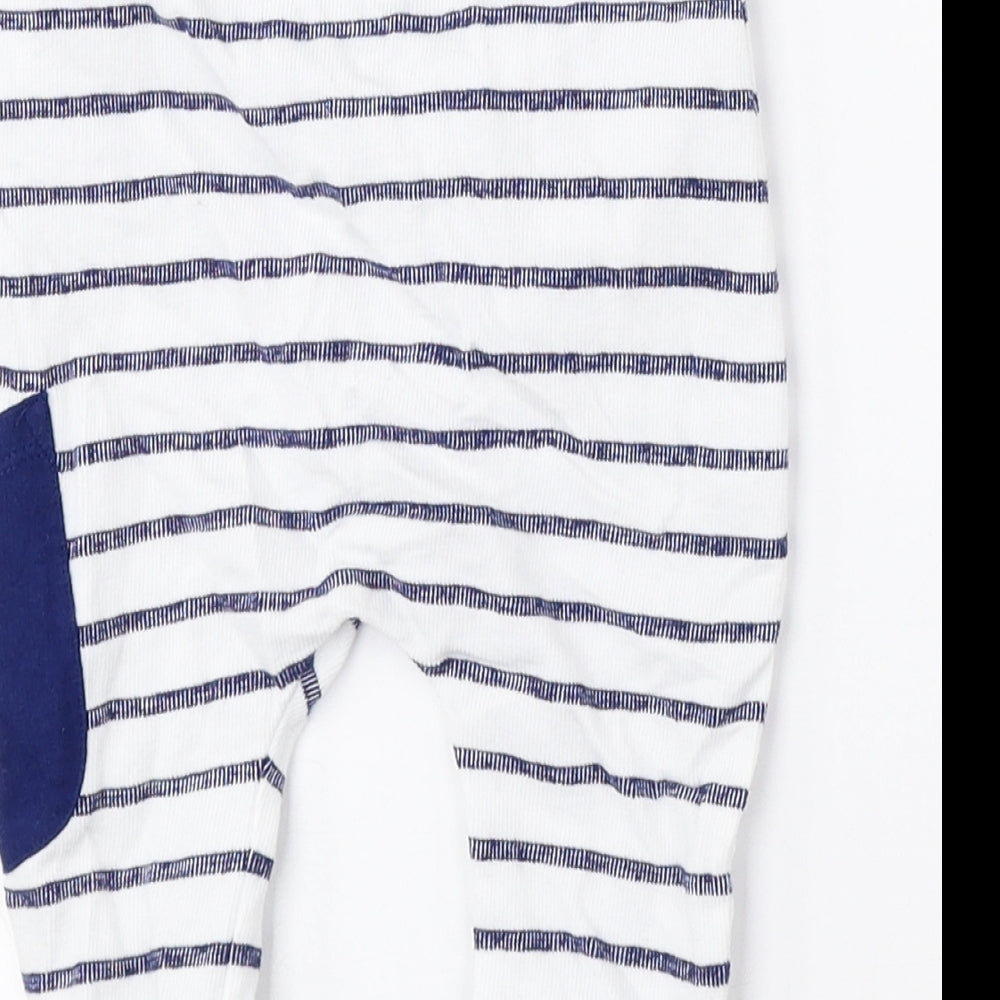 Mini Club Boys Blue Striped Cotton Jogger Trousers Size 3-6 Months Drawstring